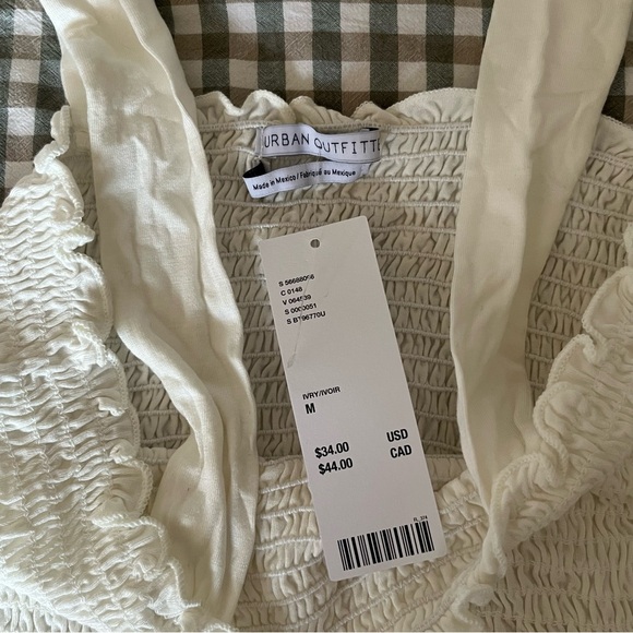 White Smocked Ruffle Top - Picture 3 of 7